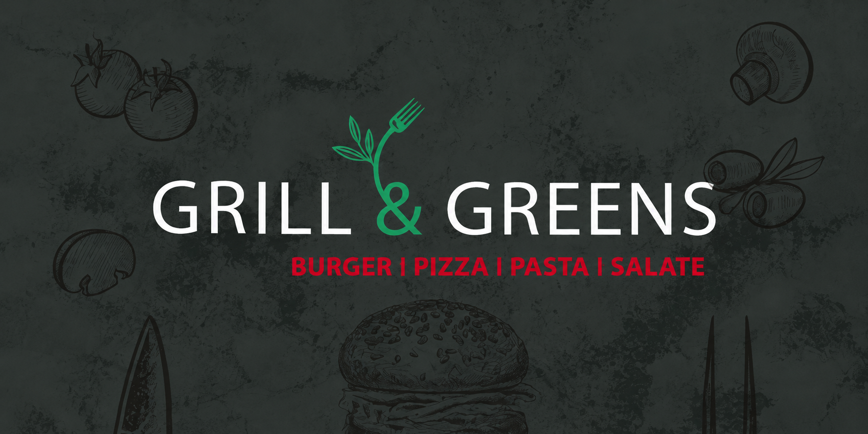 GRILL AND GREENS – Burger, Pizza, Pasta und Salate